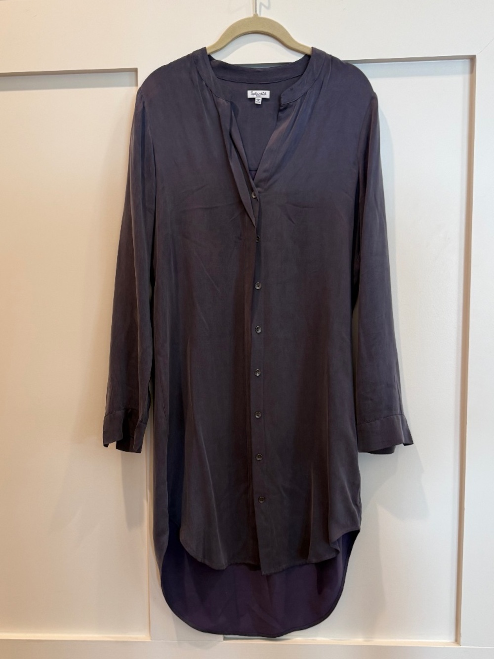 Splendid Shirt Dress Small Long Sleeve High Low Tunic Button Front